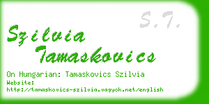 szilvia tamaskovics business card